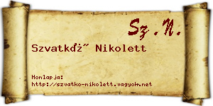 Szvatkó Nikolett névjegykártya