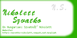 nikolett szvatko business card